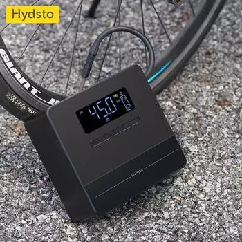 Многофункциональный накачивающий насос Hydsto, накачивающий шины, предварительно установленное давление, цифровой дисплей, электрический воздушный насос для надувных кроватей, автомобильный баскетбол Car Power Supply Version чёрный