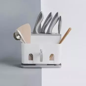 Многофункциональный напольный держатель для ножей и подставка для кухонных принадлежностей Nordic серый