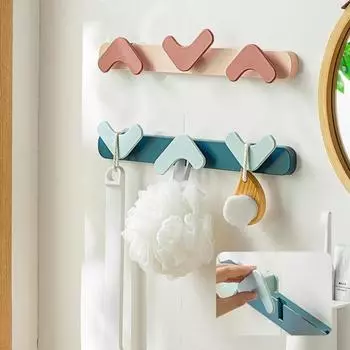 Многофункциональный настенный крючок для кухни, ванной, прочный самоклеящийся крючок для пластиковой двери, крючок для шляпы, стеллаж для хранения гаджетов розовый
