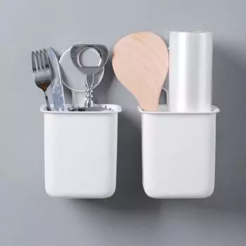 Многофункциональный настенный ящик для хранения без дырокола, держатель для зубных щеток для ванной комнаты, органайзер для косметики, стеллаж для кухонного хранения белый