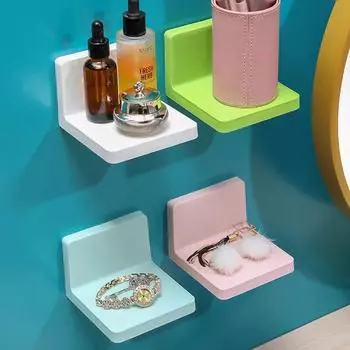 Многофункциональный настенный стеллаж для хранения, клейкий держатель для мыла «сделай сам», губка для мыла, полки для кухни и ванной комнаты без дрели для дистанционного управления синий