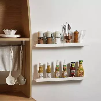 Многофункциональный настенный стеллаж для хранения, самоклеящиеся полки без сверления, настенные для кухни, ванной комнаты C6UE белый
