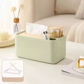 Многофункциональный настольный держатель для бумаги Push Type Desktop Storage Box Remote Control Tissue Box Office белый