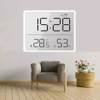 Многофункциональный настольный холодильник, настенный большой экран, дисплей даты, магнитный ЖК-цифровой будильник чёрный