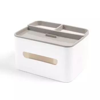 Многофункциональный настольный ящик для хранения, коробка для салфеток, выдвижной ящик, бумажная коробка, стойка для хранения мелочей с пультом дистанционного управления, организация хранения на столе светло-серый