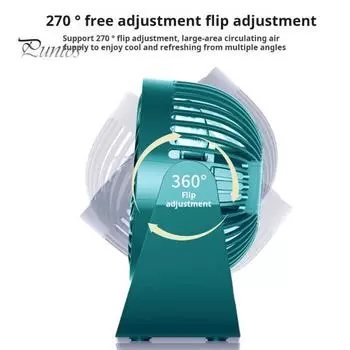 Многофункциональный настольный вентилятор с бесщеточным двигателем, 3 режима скорости, малошумный, перезаряжаемый через USB, мощный воздушный поток, портативный охлаждающий вентилятор белый