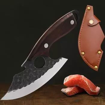 Многофункциональный небольшой нож-сабля для резки мяса, портативный нож для барбекю, небольшой нож для резки рыбы, острый кухонный нож из нержавеющей стали with cover