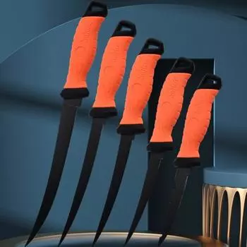 Многофункциональный нескользящий скребок из нержавеющей стали для рыбной чешуи, резиновая ручка, нож для резки рыбного филе, рыболовный инструмент, рыболовные снасти 5 INCH