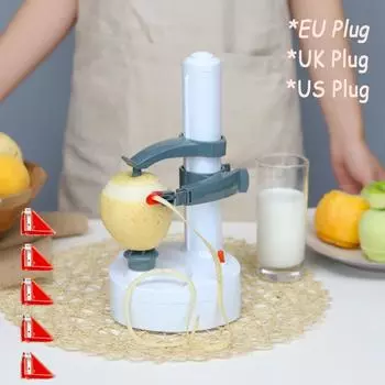 Многофункциональный нож для чистки овощей и фруктов, аксессуары для кухонных гаджетов, автоматическая машина для чистки овощей и картофеля, электрический инструмент для чистки овощей и фруктов чёрный