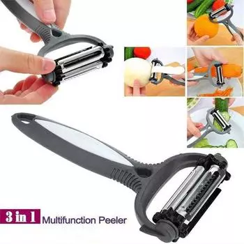 Многофункциональный нож для очистки овощей «три в одном», строгальный станок для дыни и фруктов, машина для очистки кожуры Pack of 1 чёрный