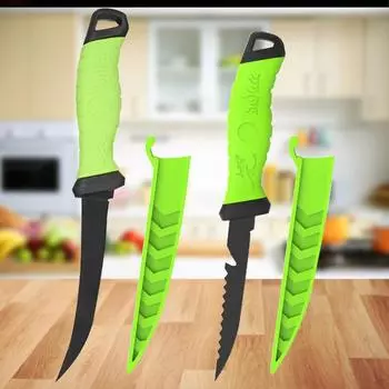 Многофункциональный нож для рыбы с резиновой ручкой, нож для обвалки из нержавеющей стали, мясной тесак, нож для нарезки овощей, острые ножи для фруктов