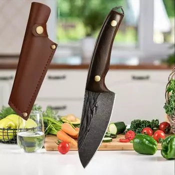 Многофункциональный нож, тесак для мяса, тесак для костей, нож для ковки, кухонный нож из нержавеющей стали, кухонные принадлежности, нож для обвалки with cover