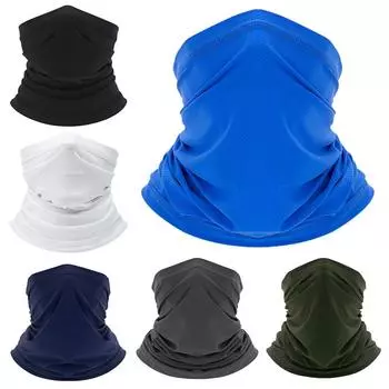 Многофункциональный однотонный гетр для лица и шеи, охлаждающий шарф, головной убор, дышащий чехол для лица, бандана, защита от солнца для езды на велосипеде, бега чёрный
