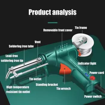 Многофункциональный паяльник Yousheng, управление одной рукой, широкое применение, антистатический, внешний нагревательный паяльный комплект мощностью 60 Вт US Plug