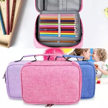 Многофункциональный пенал для школьных и офисных принадлежностей, пенал из ткани Оксфорд на 72 отделения синий