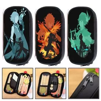 Многофункциональный пенал Genshin Impact Hu Tao Ganyu Tartaglia Gorou, школьные канцелярские товары, материал Escolar Papelaria 1