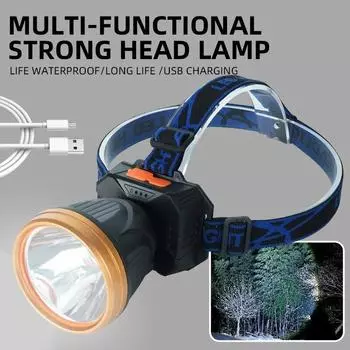 Многофункциональный перезаряжаемый дистанционный уличный светильник для кемпинга, ночной рыбалки, светодиодный фонарик на голову, прожектор, шахтная лампа