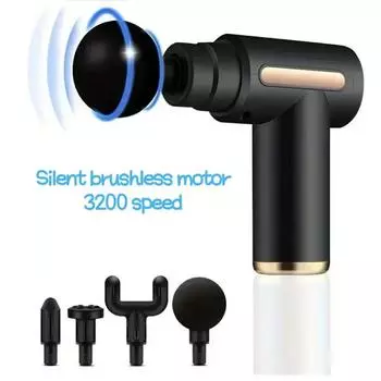 Многофункциональный пистолет для фасции, массажный пистолет, мини-массажер для мышц, пистолет для релаксации, перезаряжаемый, для фитнеса чёрный