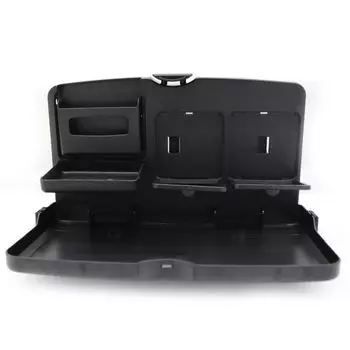 Многофункциональный пластиковый органайзер на спинку сиденья автомобиля, складной столик, поднос для еды, напитков, держатель для телефона чёрный