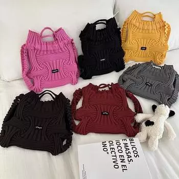 Многофункциональный плиссированный эластичный трикотажный рюкзак 28cm/30cm вино красного