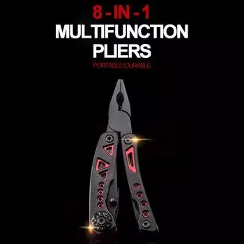 Многофункциональный плоскогубцы, тактический нож для кемпинга, портативный зажим, набор инструментов для выживания красный/чёрный