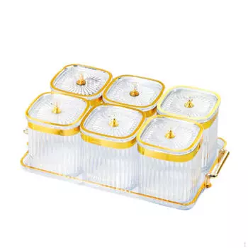 Многофункциональный поднос для сухофруктов, приправа, зерновой контейнер для хранения, разделенный на порции Transparent