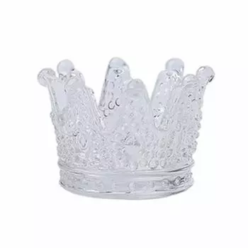 Многофункциональный подсвечник с гладкими краями, моющийся, красивый дизайн с короной, Рождество для рабочего стола прозрачный