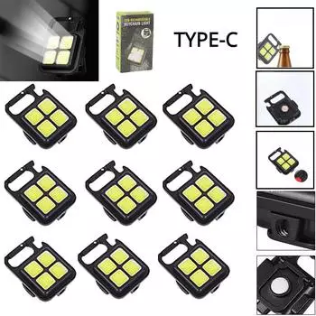 Многофункциональный портативный фонарик высокой яркости мини рабочий свет сильный магнитный портативный зарядный брелок свет 1 PCS чёрный