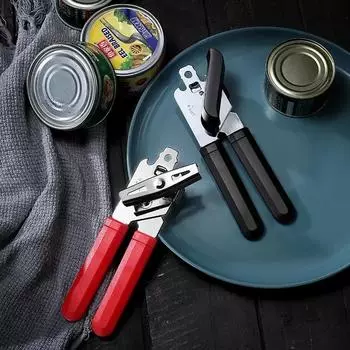 Многофункциональный профессиональный консервный нож из нержавеющей стали, ручной консервный нож для крафтового пива, открывалка для банок и бутылок, кухонные гаджеты чёрный