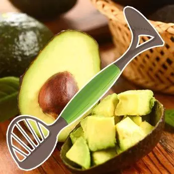 Многофункциональный, простой в использовании, удобный слайсер для авокадо, нож для очистки авокадо, кухонный нож Masher 3-в-1 зелёный