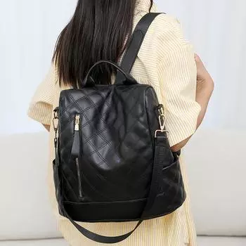 Многофункциональный противоугонный рюкзак, женский рюкзак большой вместимости, двойная сумка через плечо чёрный