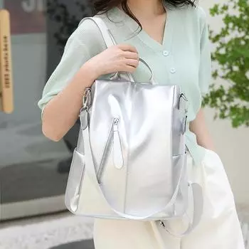 Многофункциональный противоугонный женский рюкзак из мягкой кожи, дорожный рюкзак большой вместимости, школьная сумка на плечо чёрный