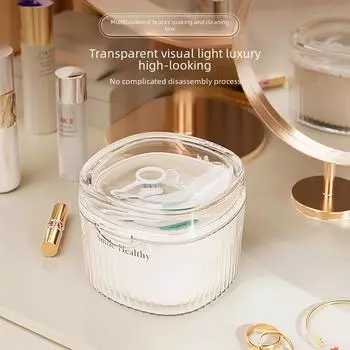 Многофункциональный прозрачный бокс для чистки зубных протезов и зубных щеток Braces Soaking Box Aishabai