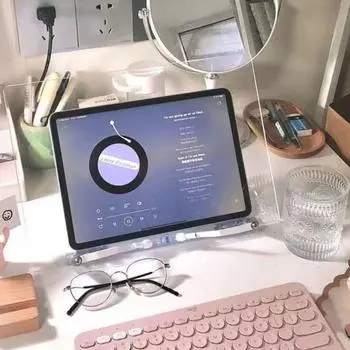 Многофункциональный прозрачный держатель для чтения книг, регулируемый настольный складной держатель для офиса B