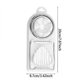 Многофункциональный яйцерезатель 2-в-1 из нержавеющей стали, яйцерезка с проволочной тягой для подвешивания высококачественных кухонных принадлежностей, инструментов белый