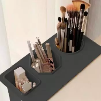 Многофункциональный ящик для хранения на рабочем столе, может иметь три отделения для организации хранения настольных карандашей, украшений для стола студентов 1pc чёрный