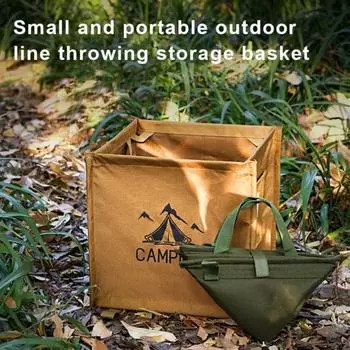 Многофункциональный ящик для хранения объемом 33 л с ручкой. Конструкция большой емкости. Прочная несущая способность для наружного использования. Складная корзина для хранения мусора. хаки