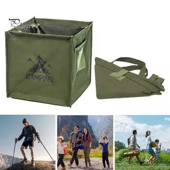 Многофункциональный ящик для хранения объемом 33 л с ручкой. Конструкция большой емкости. Прочная несущая способность для наружного использования. Складная корзина для хранения мусора. хаки