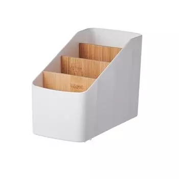 Многофункциональный ящик для хранения пультов дистанционного управления, 4 отделения, органайзер для гостиной, новый настольный ящик для хранения белый