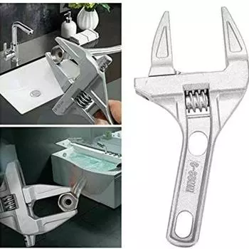 Многофункциональный разводной ключ, большой трубный ключ из алюминиевого сплава для ванной комнаты, универсальный ручной динамометрический инструмент серебряный