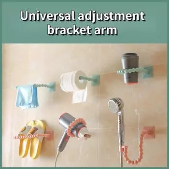 Многофункциональный регулируемый кронштейн для душа, полка для ванной, полотенце, фен, тапочки, вешалка для бумажных полотенец 1pc синий
