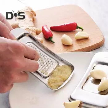 Многофункциональный резак для имбиря, острый пресс для чеснока из нержавеющей стали, пресс для фруктов и овощей, мясорубка серебряный