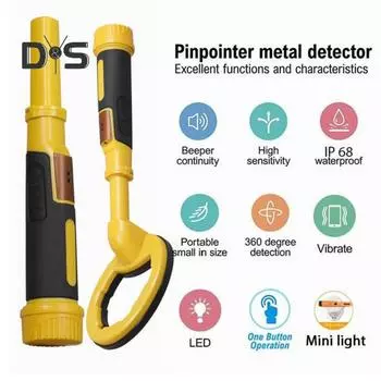 Многофункциональный ручной подводный металлоискатель IP68 водонепроницаемый портативный импульсный пинпоинтер индукционный металлоискатель жёлтый