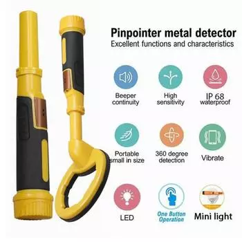 Многофункциональный ручной подводный металлоискатель IP68 водонепроницаемый портативный импульсный пинпоинтер индукционный металлоискатель жёлтый