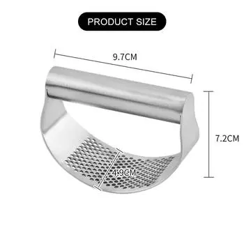 Многофункциональный ручной пресс для чеснока, изогнутый измельчитель для чеснока, измельчитель, пресс для чеснока из нержавеющей стали серебряный