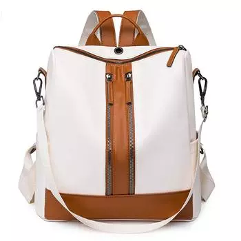 Многофункциональный рюкзак большой емкости с защитой от брызг, женский дизайнерский брендовый рюкзак, школьная сумка для девочек, новая высококачественная кожаная сумка покинуть белый