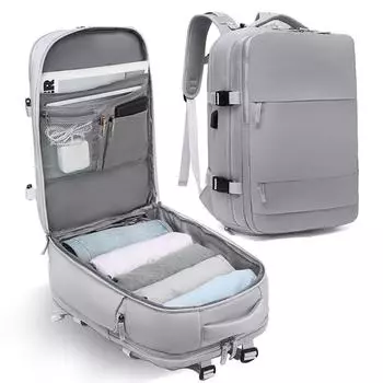 Многофункциональный рюкзак большой вместимости для сухой и влажной уборки с USB-портом и отдельной колодкой серый