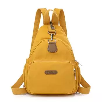 Многофункциональный рюкзак, женская легкая нейлоновая нагрудная сумка, однотонная сумка через плечо жёлтый