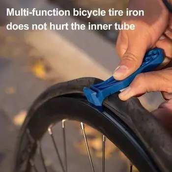 Многофункциональный рычаг для шин велосипеда, прочный пластиковый металлический, легкий, универсальный, инструменты для снятия шин для горного велосипеда, аксессуары для ремонта велосипеда синий