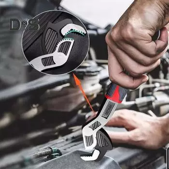 Многофункциональный самоблокирующийся ключ с нескользящей ручкой, совместимость с несколькими моделями, портативный регулировочный трубный ключ для тяжелых условий эксплуатации M